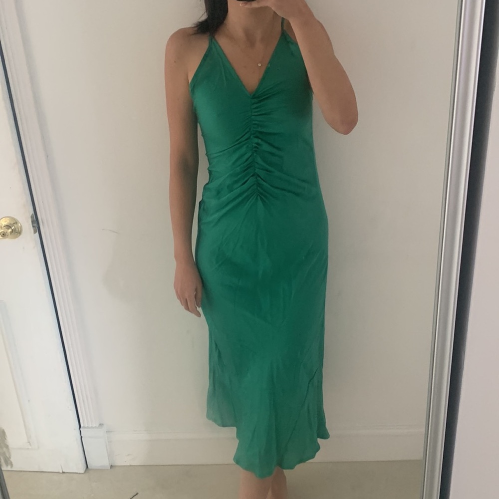 Cali dreaming green silk dress size small